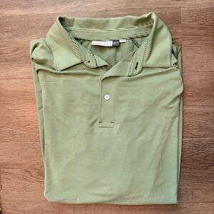 KJUS Men's Light Green Micro-Stripe Polo Shirt
